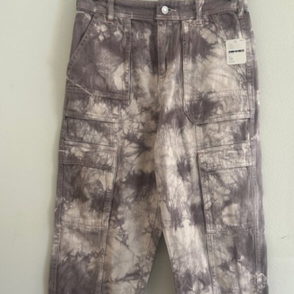 Free People We The Free Tie Dye Madison Lavender Beige Utility Jeans NEW 29 - Picture 6 of 16